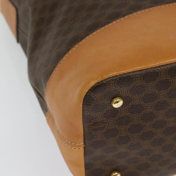 CELINE Macadam Canvas Shoulder Bag Pvc Leather Brown Gold - Picture 4 of 12